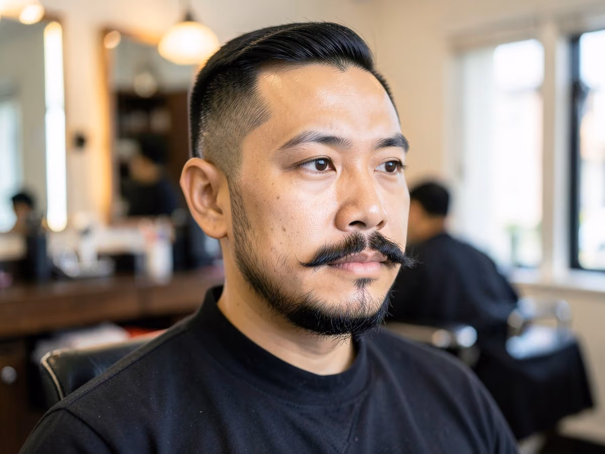 Man with a balbo beard haircut