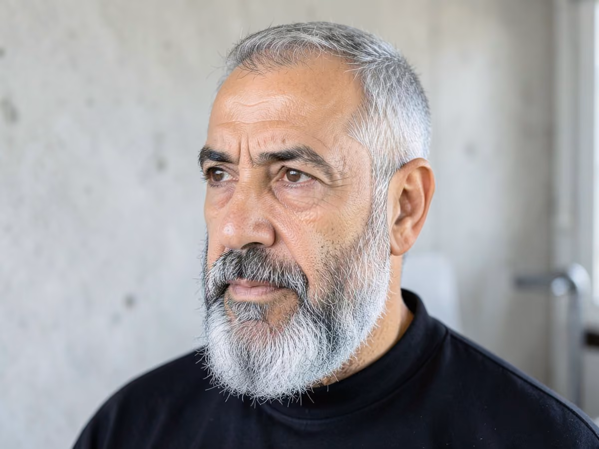 Man with a beard for thin face haircut