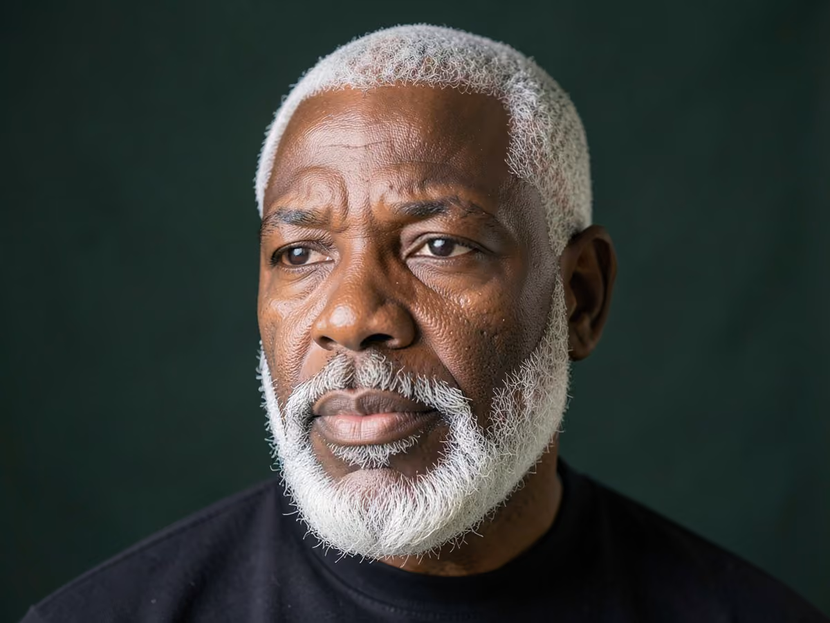 Man with a bleached beard haircut