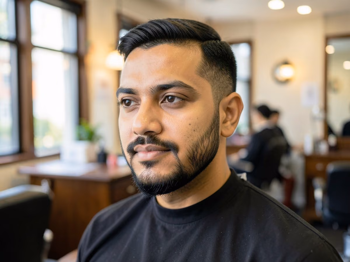 Man with a chin strap beard haircut