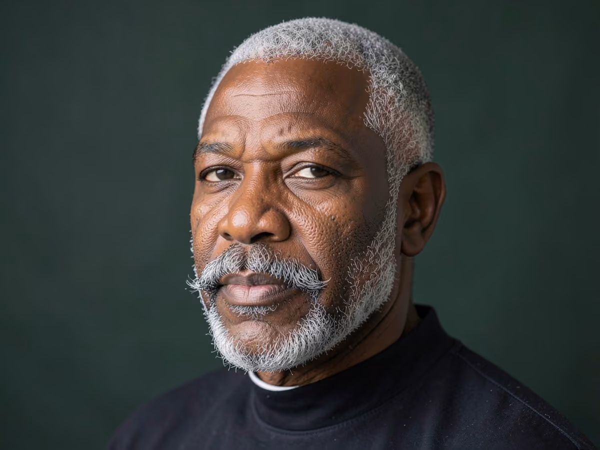 Man with a classic beardstache haircut