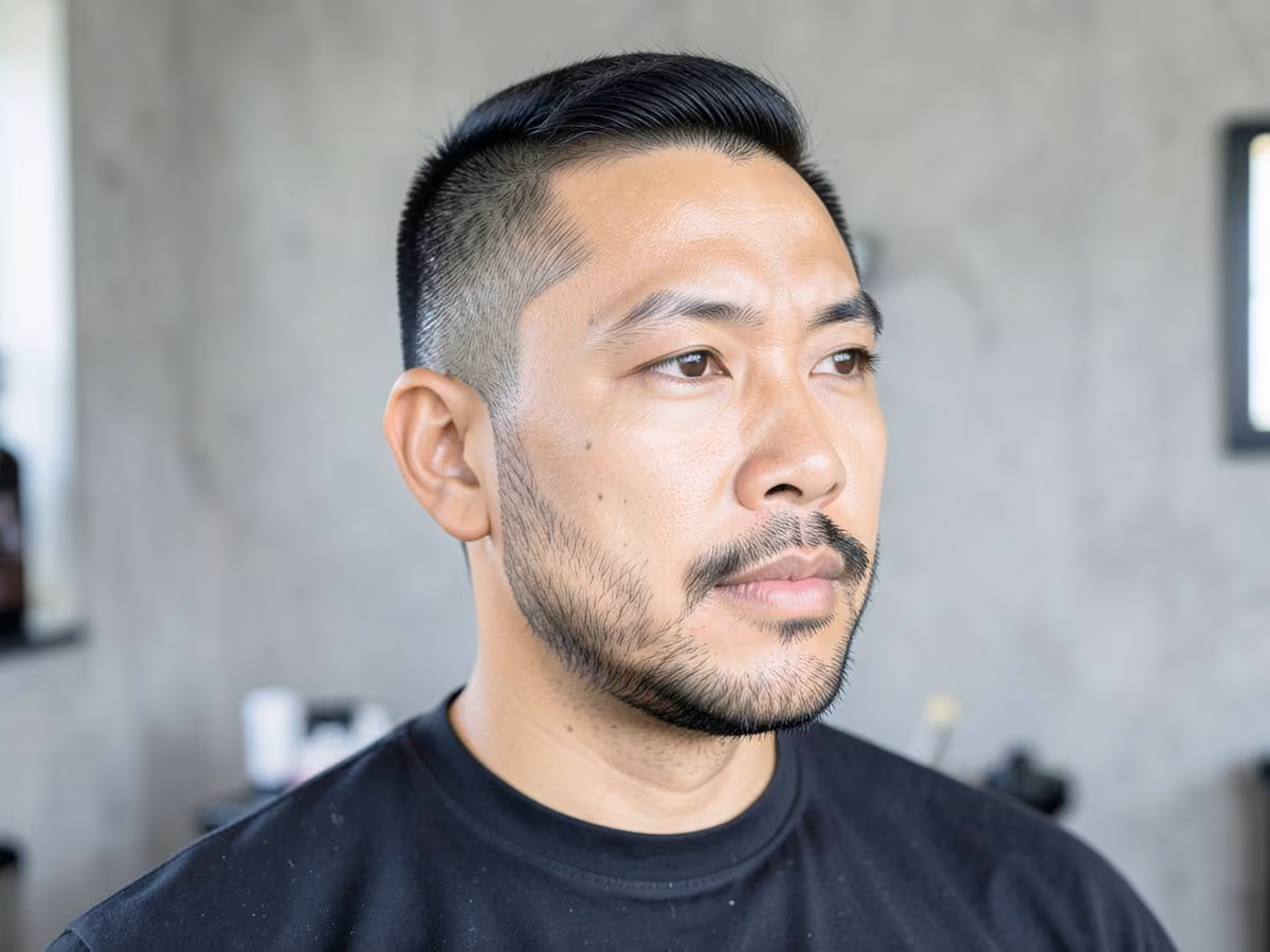 Man with a designer stubble beard haircut