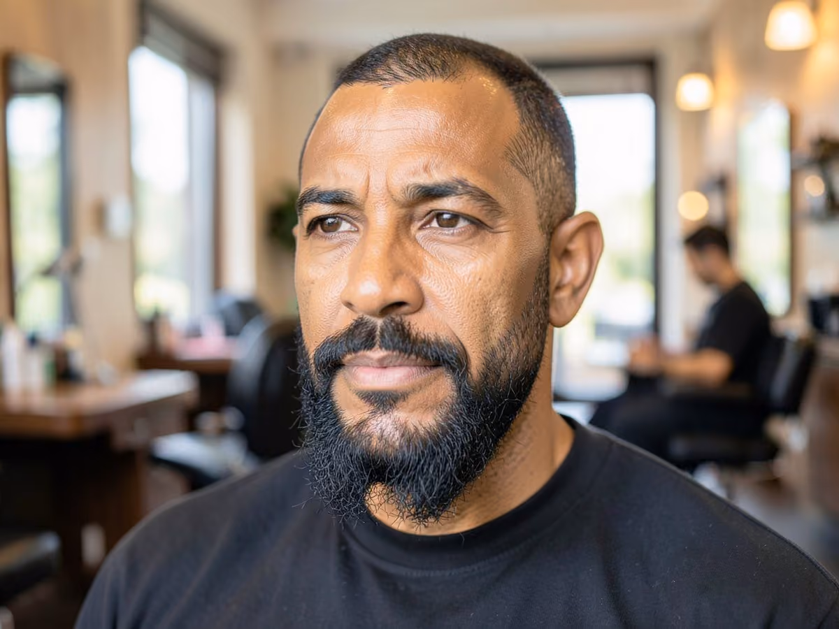 Man with a french fork beard haircut