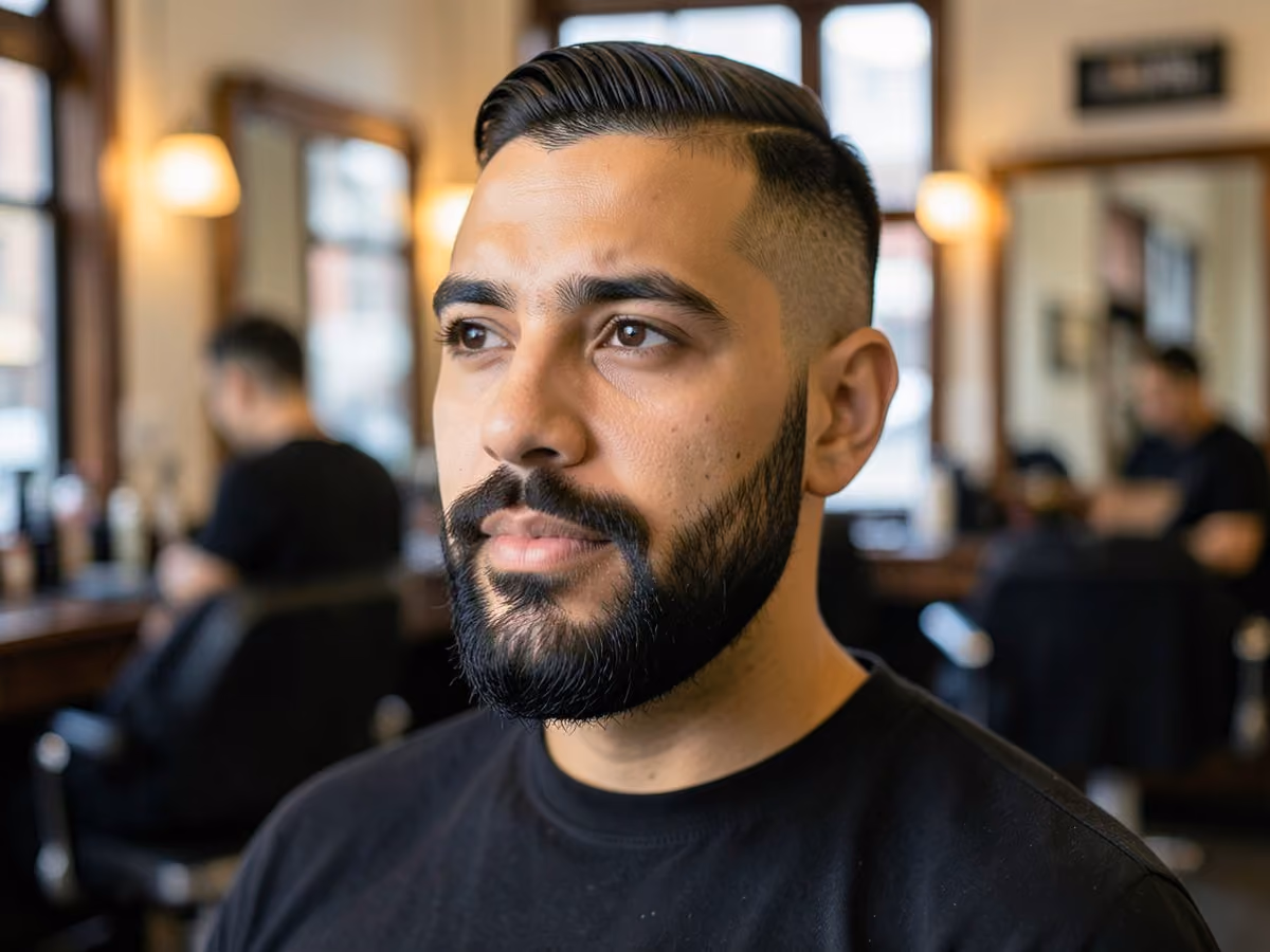 Man with a hipster beard haircut