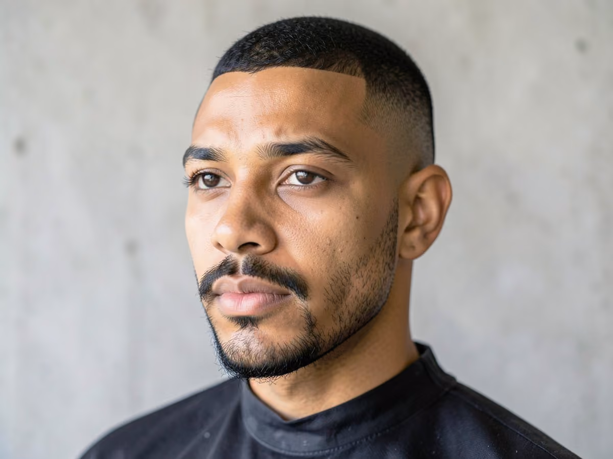 Man with a petite goatee haircut