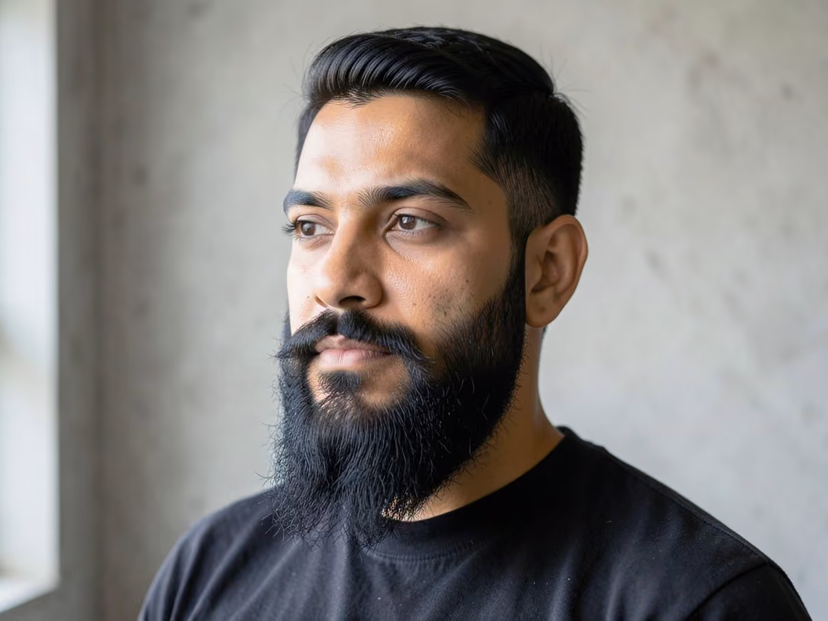 Man with a spade beard haircut