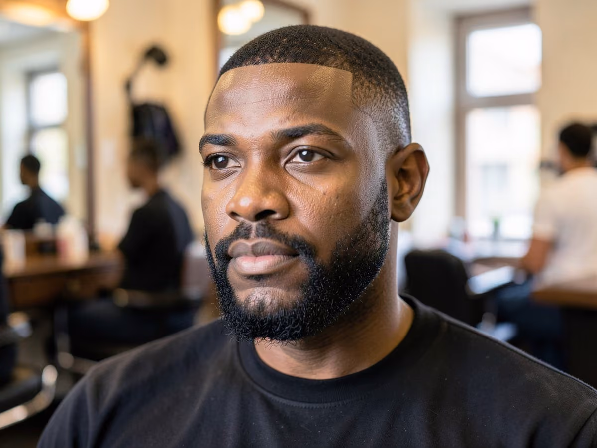 Man with a square cut beard