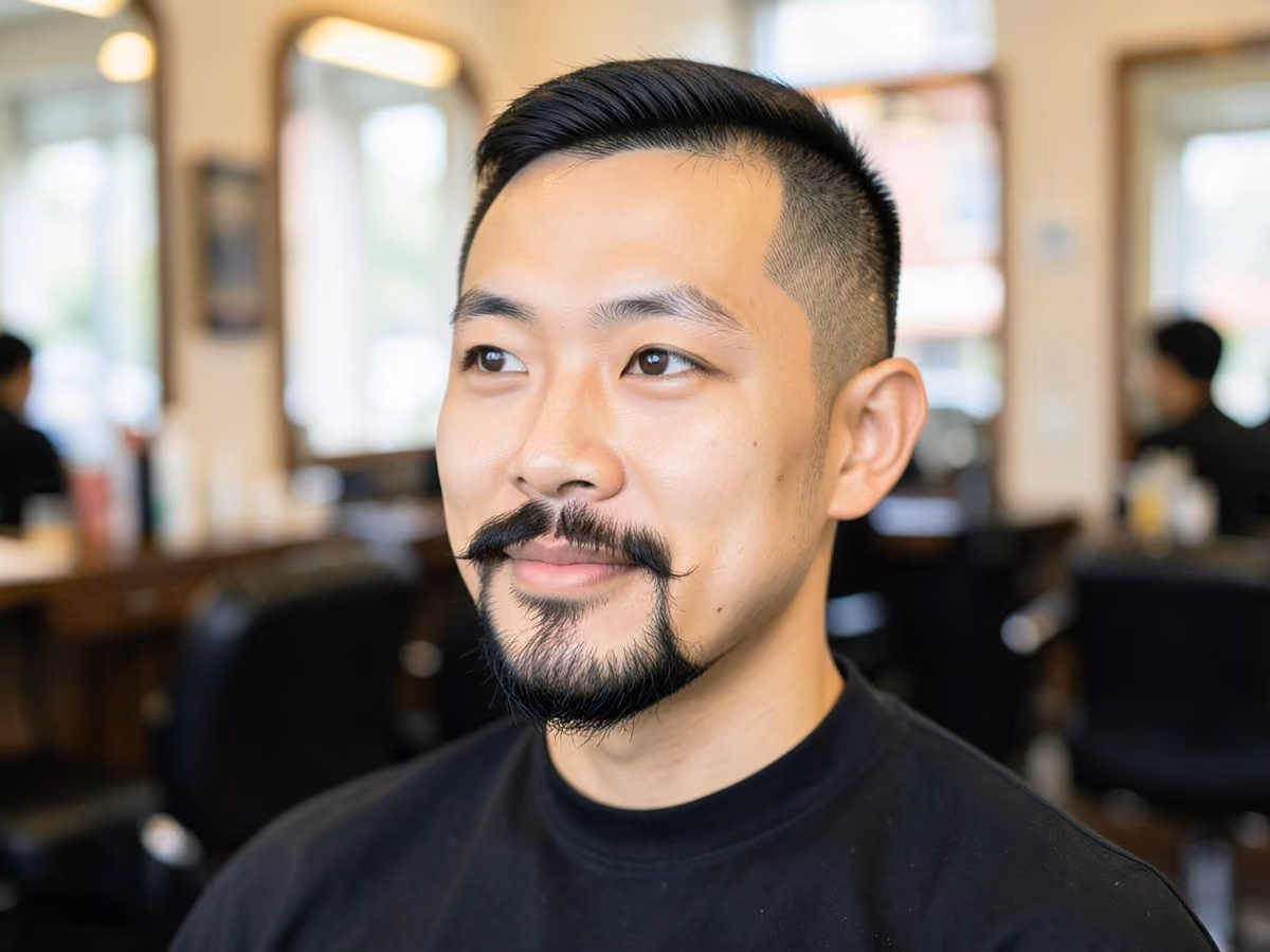 Man with a van dyke beard haircut