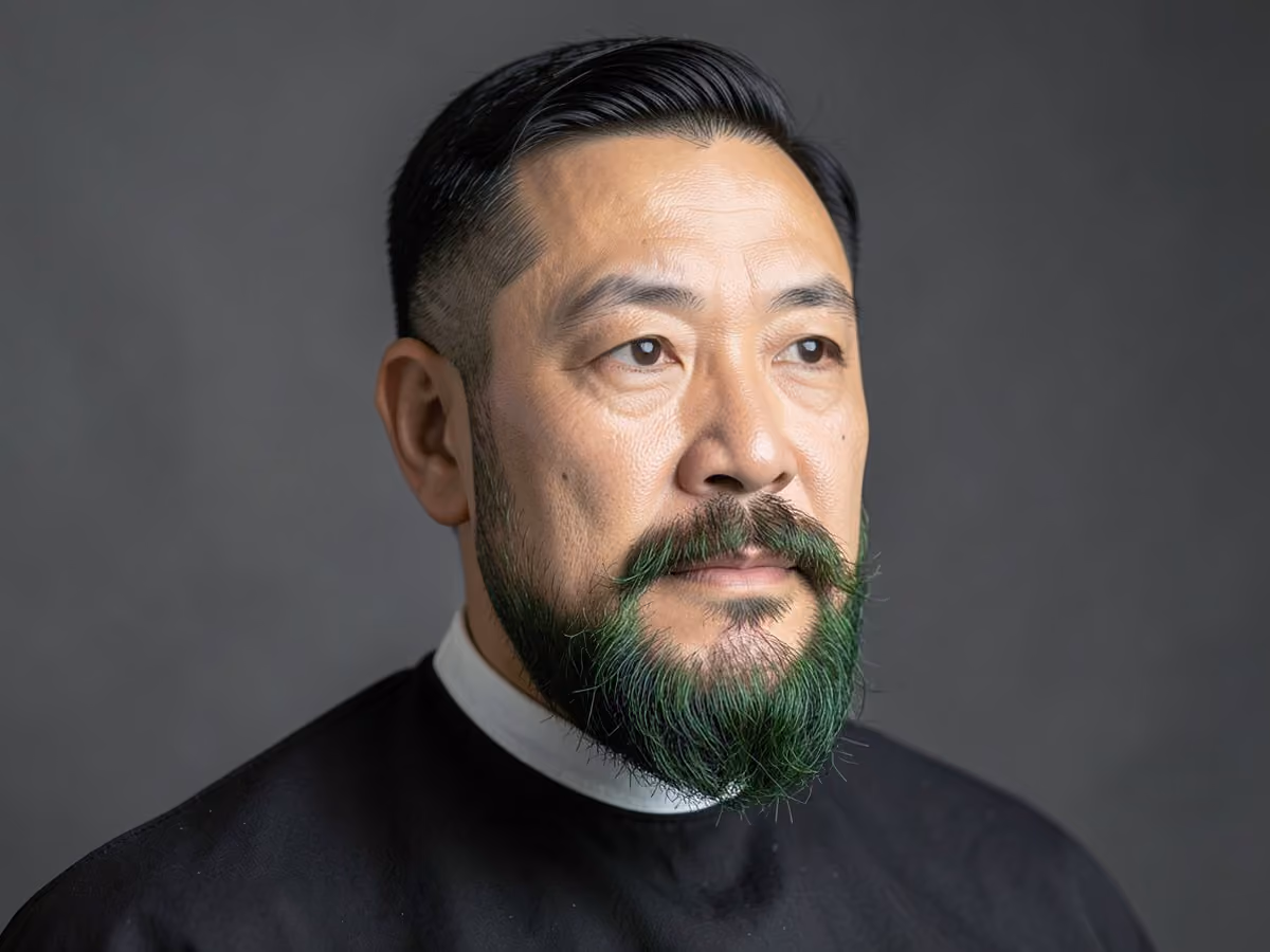 Man with a verdi beard haircut