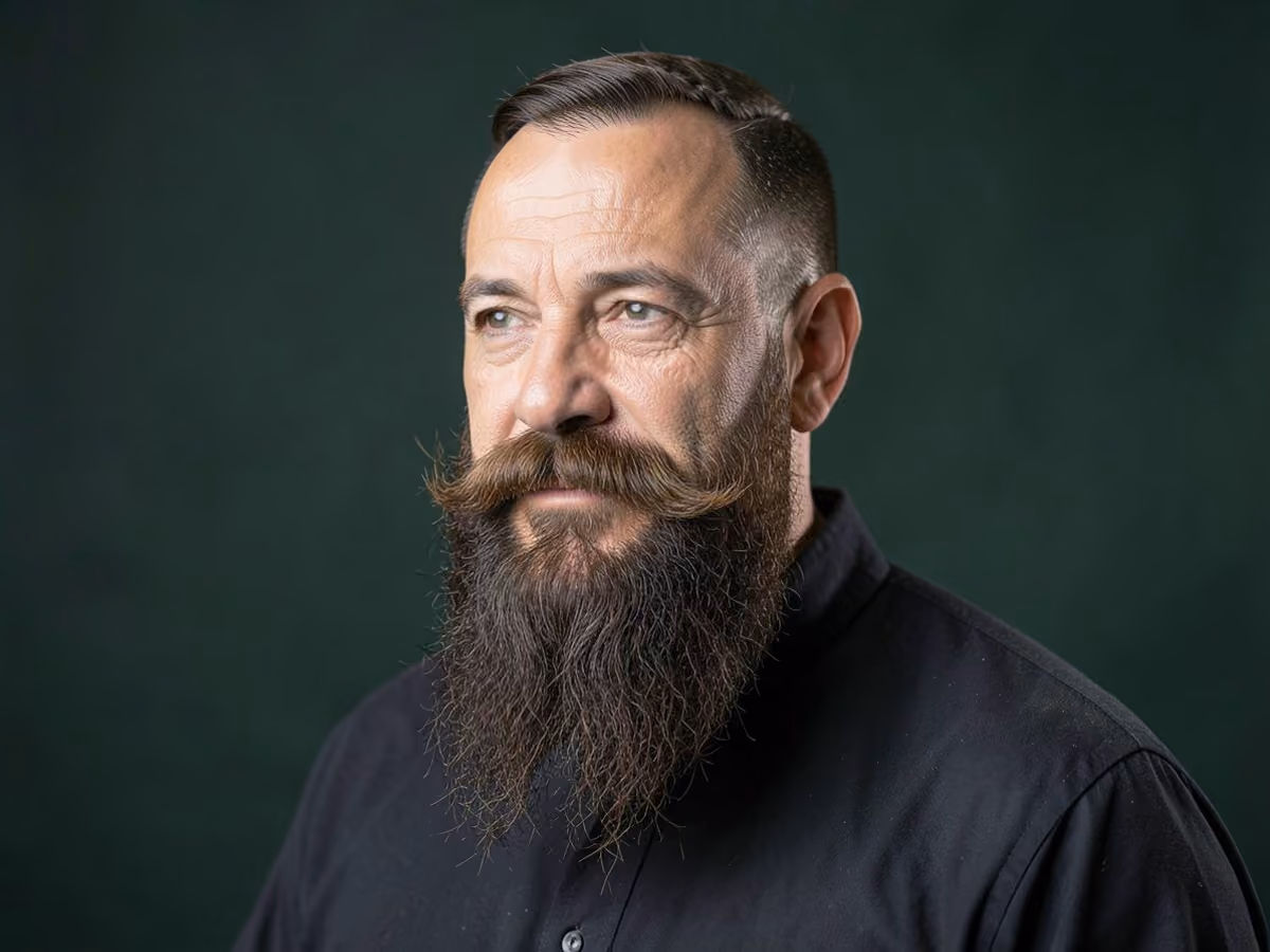 Man with a viking beard haircut