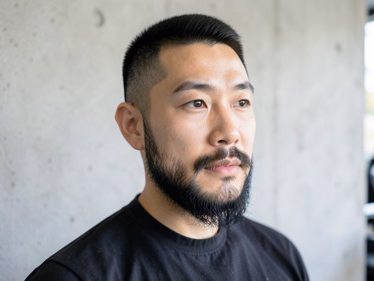Man with a year beard haircut