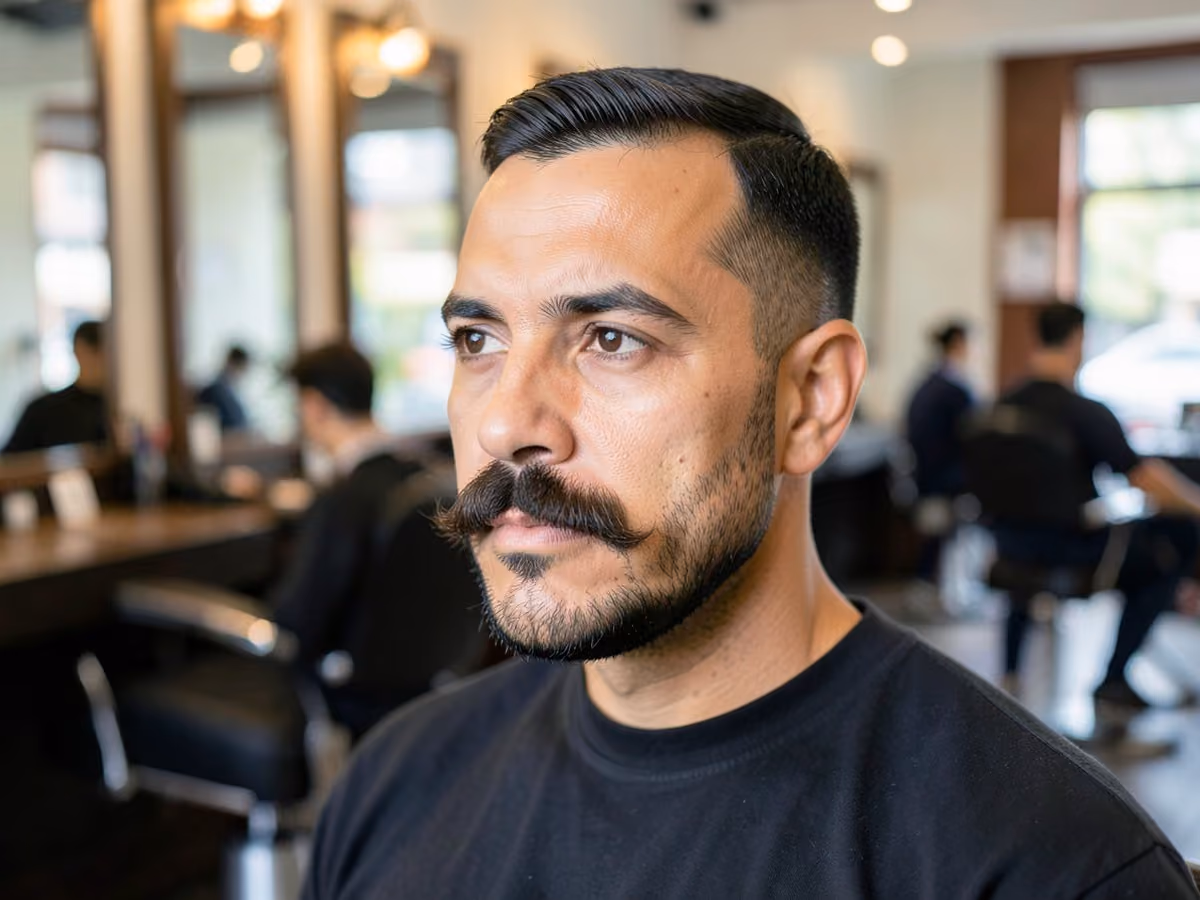 Man with a zappa beard haircut