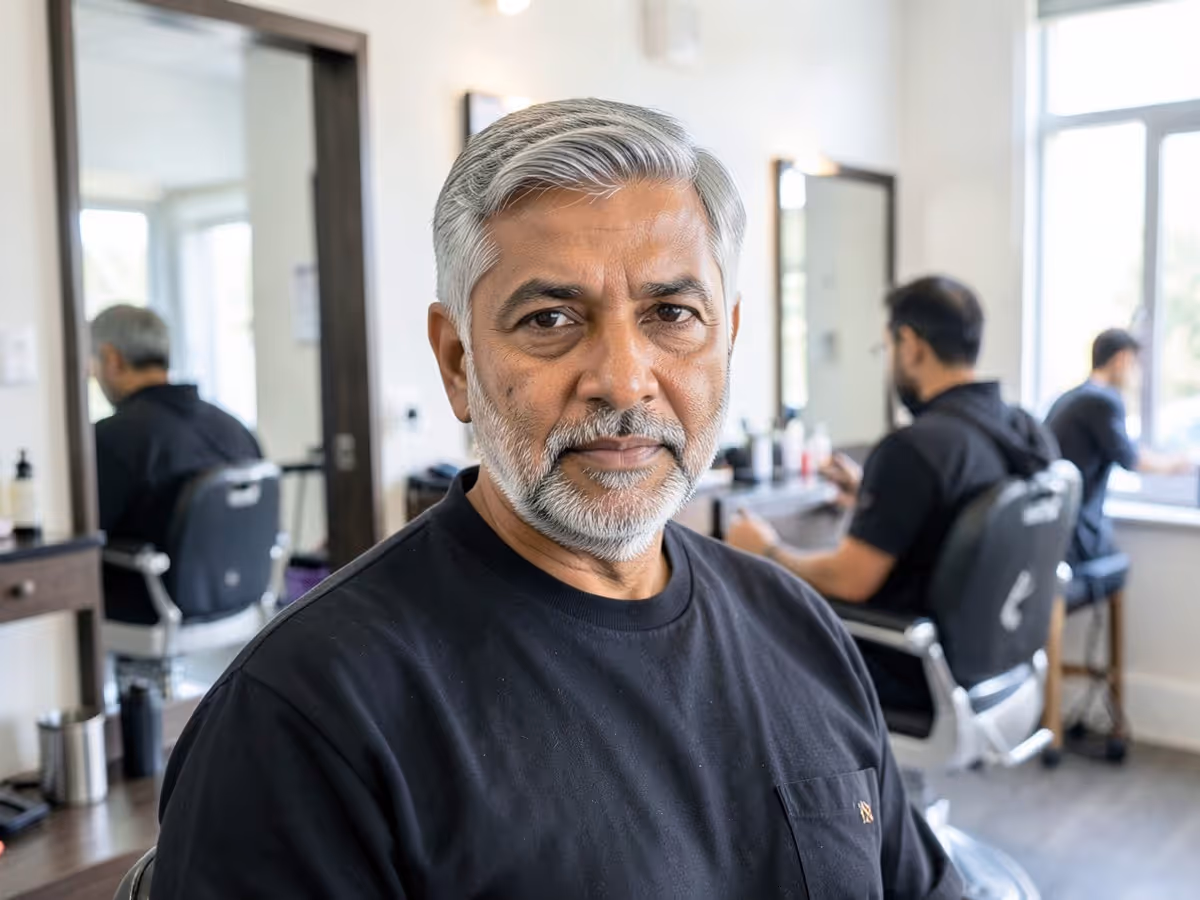 Man with a full, neatly shaped beard following his jawline