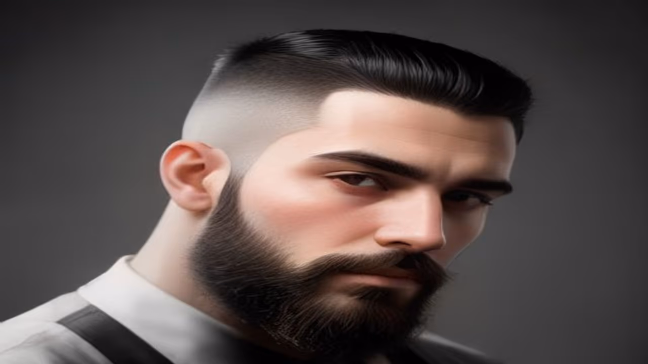 Man with a skin fade connected into a well-groomed beard — best beard styles to pair with a skin fade