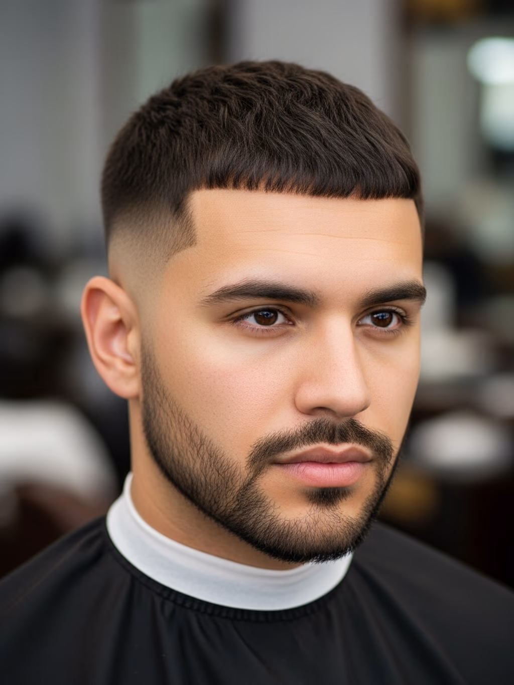 Faded Buzz Cut hairstyle for men 2026 — buzz cut variation, best for heart-shaped faces balancing forehead width, modern barbering by Master Stylist Jessica Hamilton