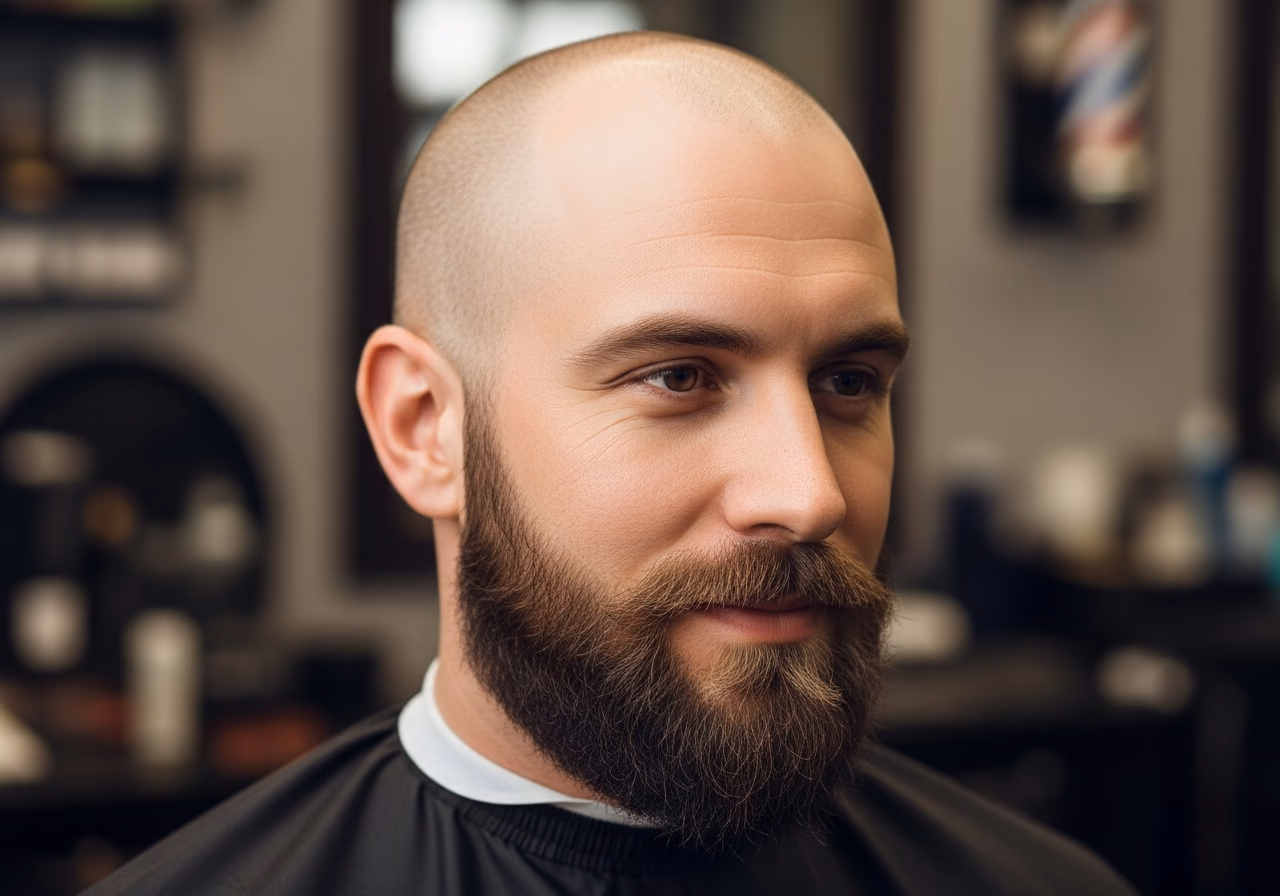 Balding Haircuts for Men 2026 - Buzz Cut with Beard to Embrace Balding