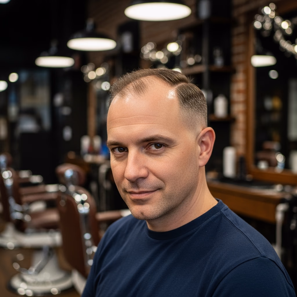 Balding Haircuts for Men 2026 - Clean Taper with Crown Texture Hybrid