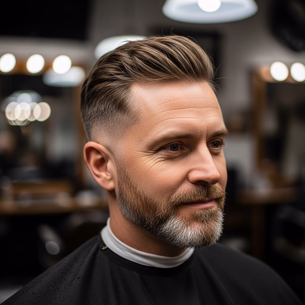 Balding Haircuts for Men 2026 - Mid Fade with Crown Texture Hybrid
