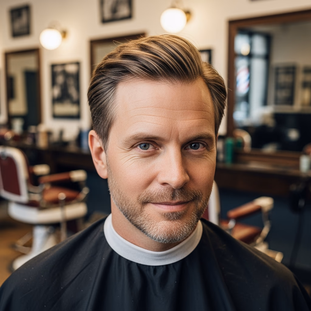 Balding Haircuts for Men 2026 - Short Layered Comb-Over to Hide Thinning
