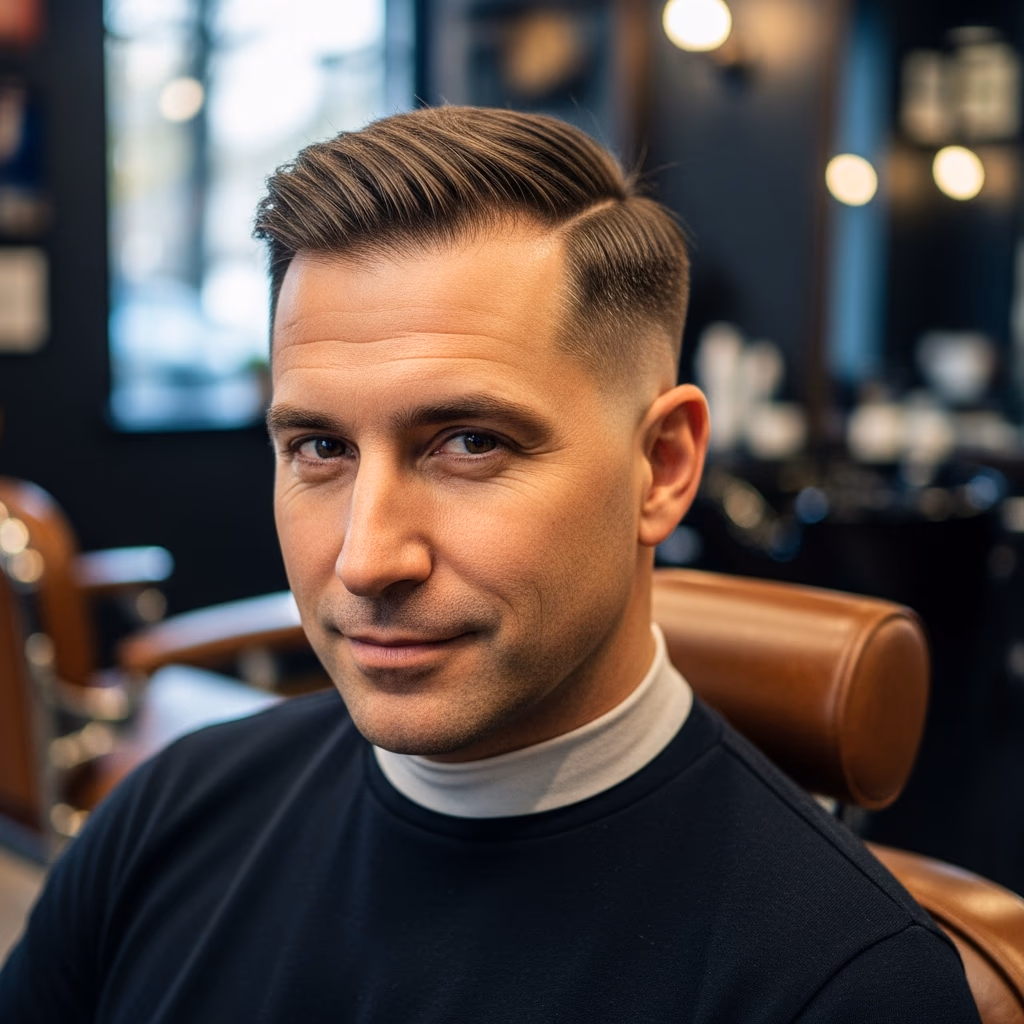 Balding Haircuts for Men 2026 - Side Part with Volume Lift to Hide Thinning