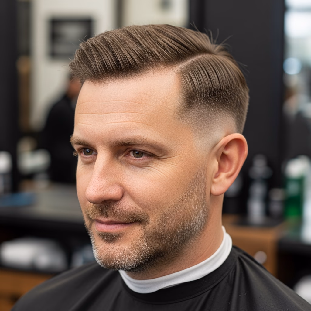Balding Haircuts for Men 2026 - Soft Side Part Lift to Hide Thinning