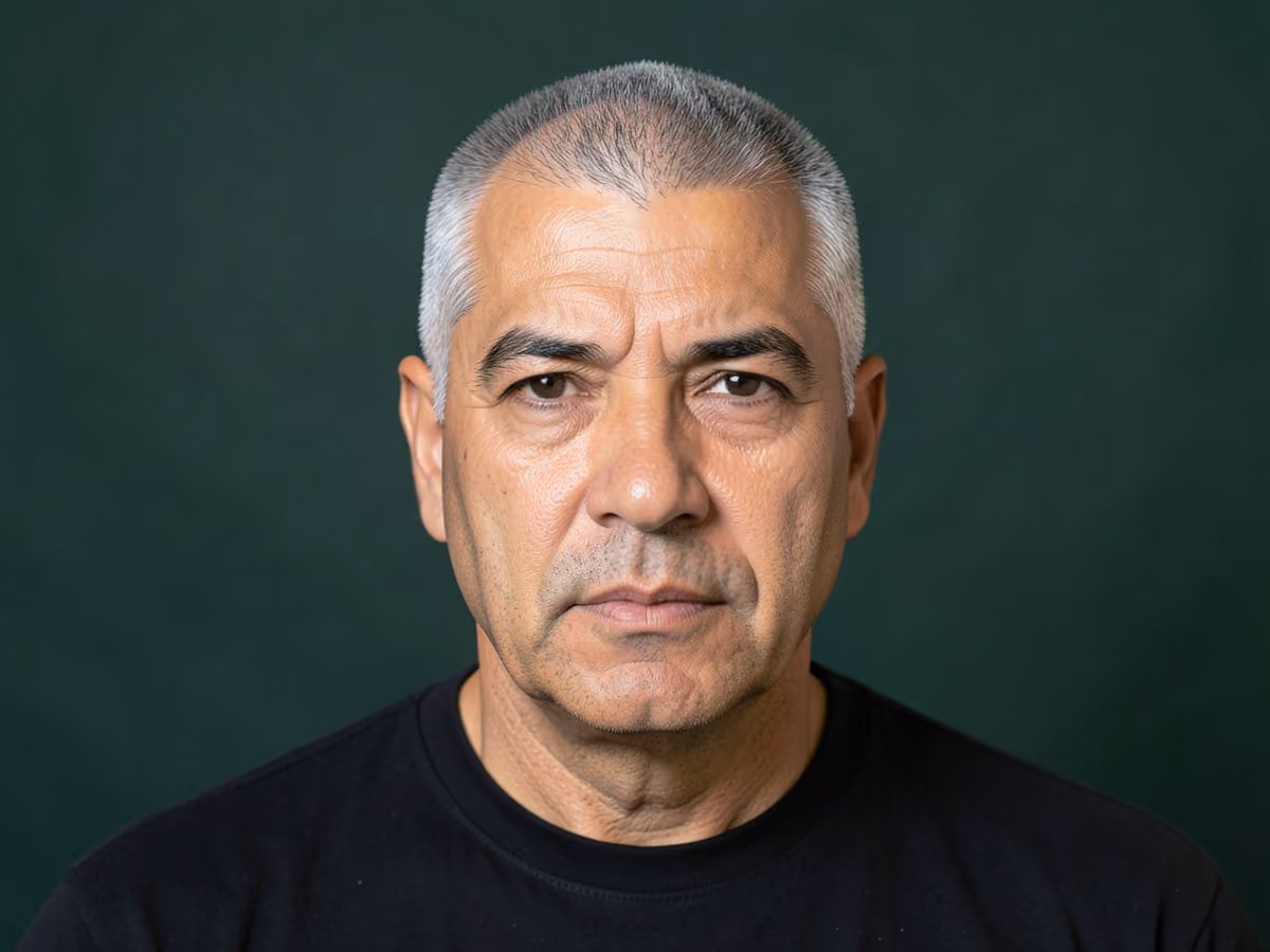 Man with a gray crew cut for balding