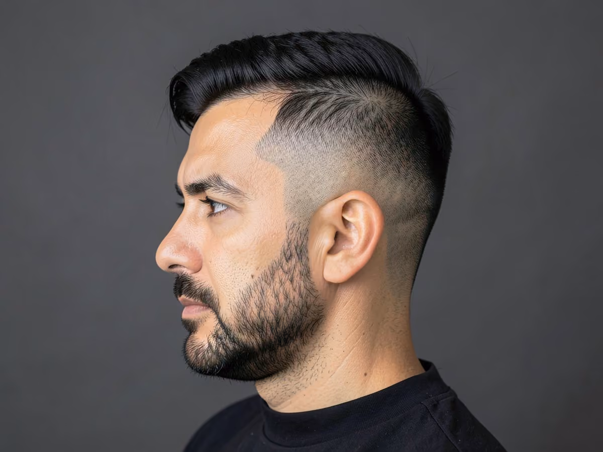 Man with a short undercut for balding
