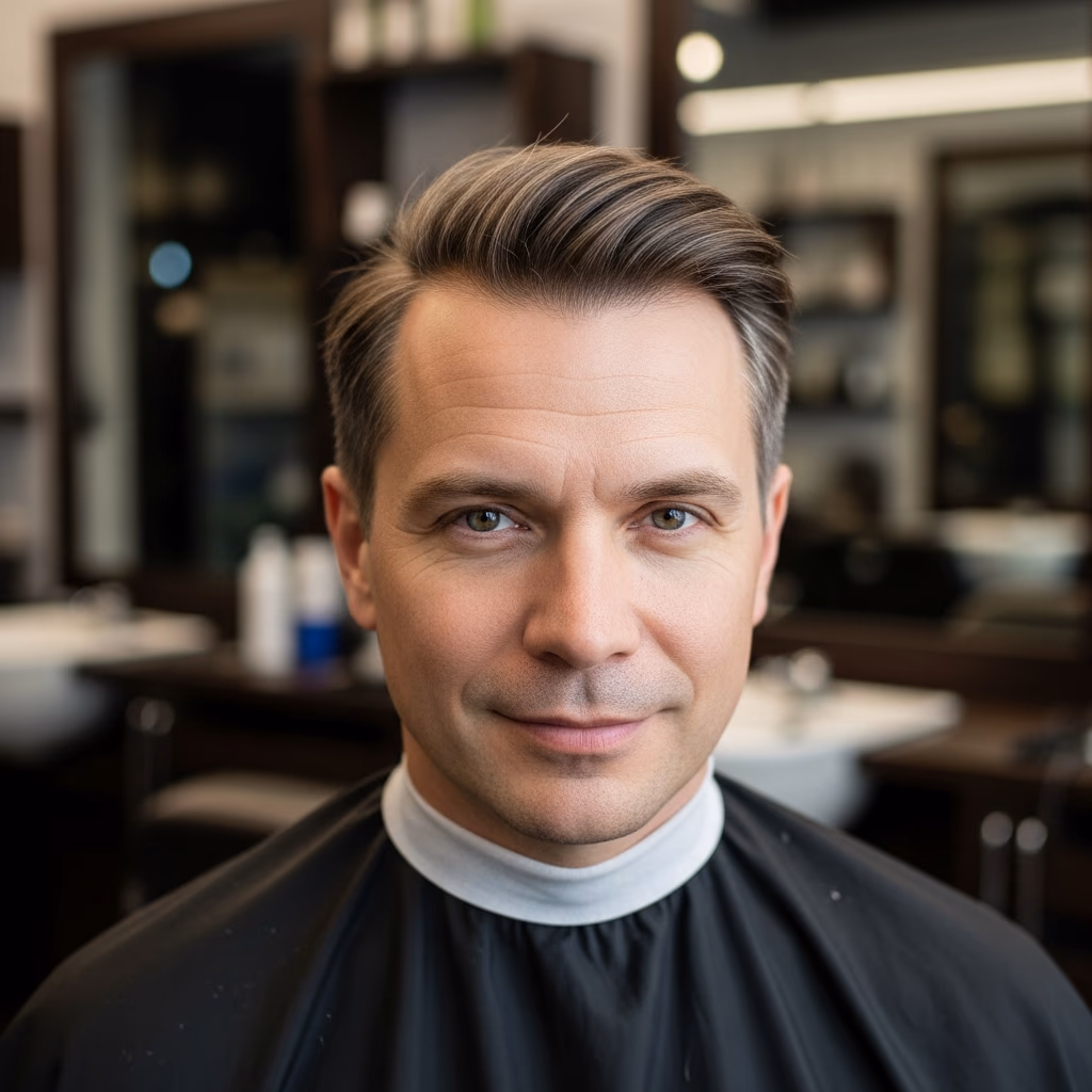Balding Haircuts for Men 2026 - Textured Forward Sweep to Hide Thinning