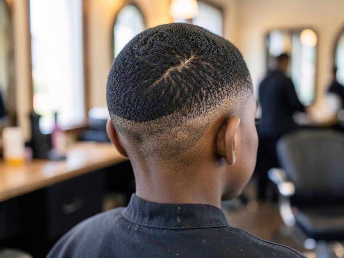 Boy with a black boys drop fade