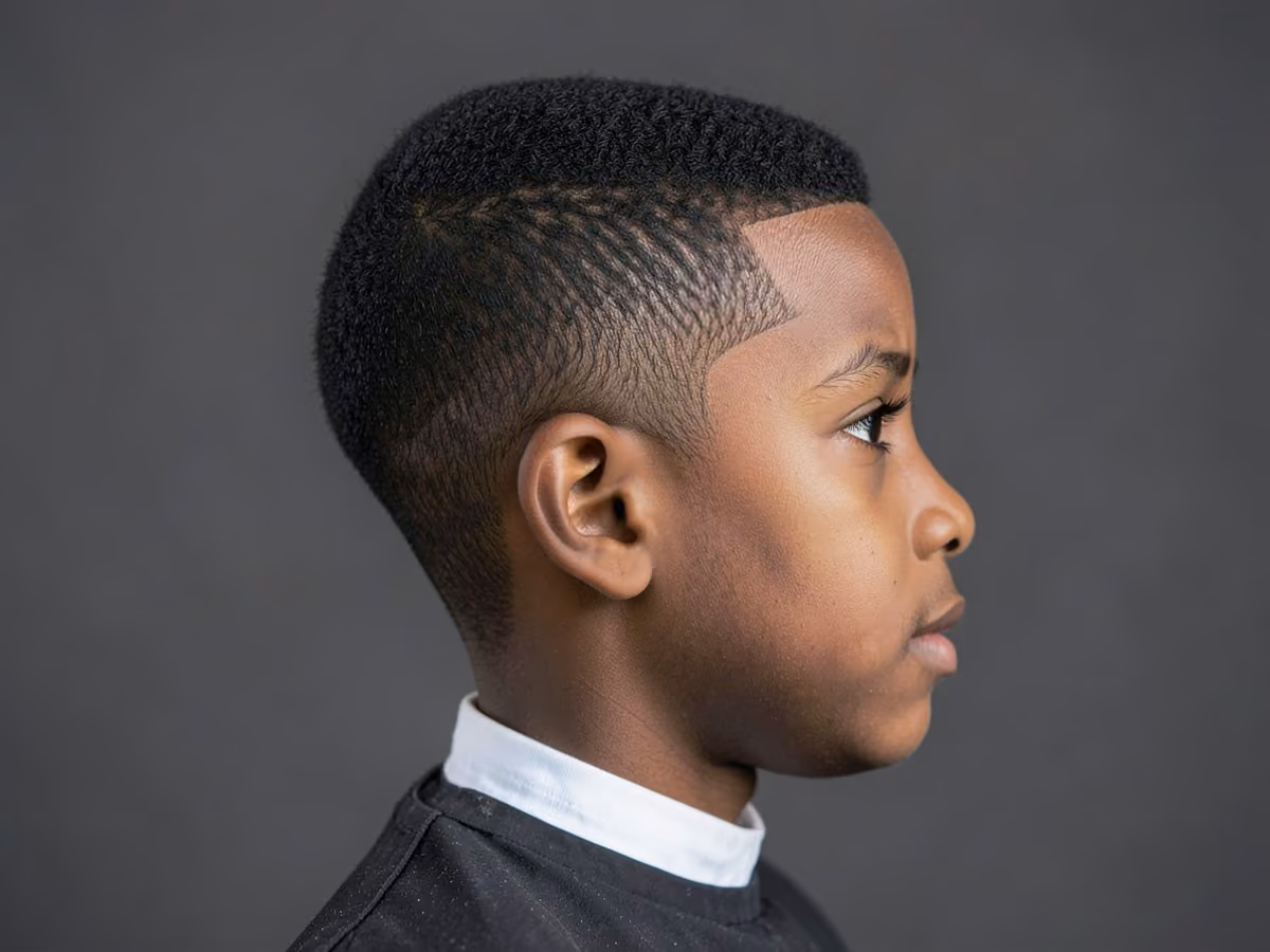 Boy with a black boys low cut
