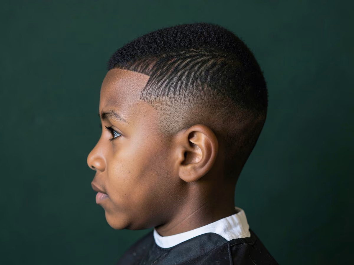 Boy with a black boys shadow fade