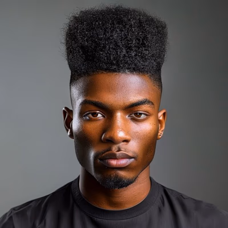 High Top Fade hairstyle for men 2026 — Black Men Haircuts variation, best for Thick, dense hair; bold statement, modern barbering by Master Stylist Jessica Hamilton