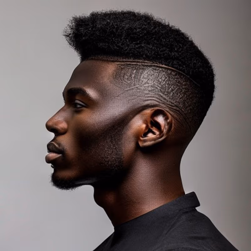 High Top + Design hairstyle for men 2026 — Black Men Haircuts variation, best for Bold, personal, statement, modern barbering by Master Stylist Jessica Hamilton