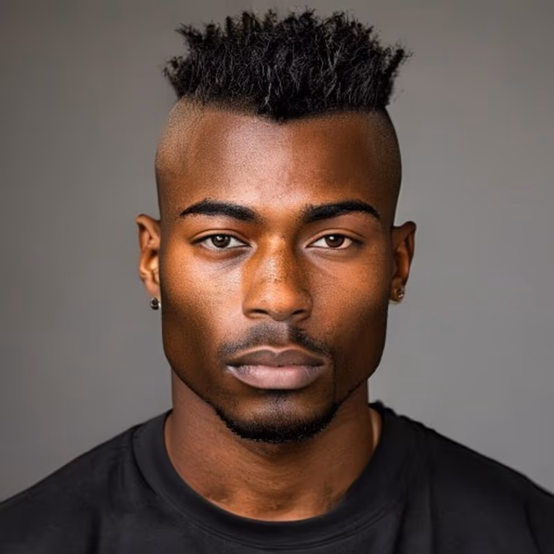 Mohawk Fade hairstyle for men 2026 — Black Men Haircuts variation, best for Boldest statement cut, modern barbering by Master Stylist Jessica Hamilton