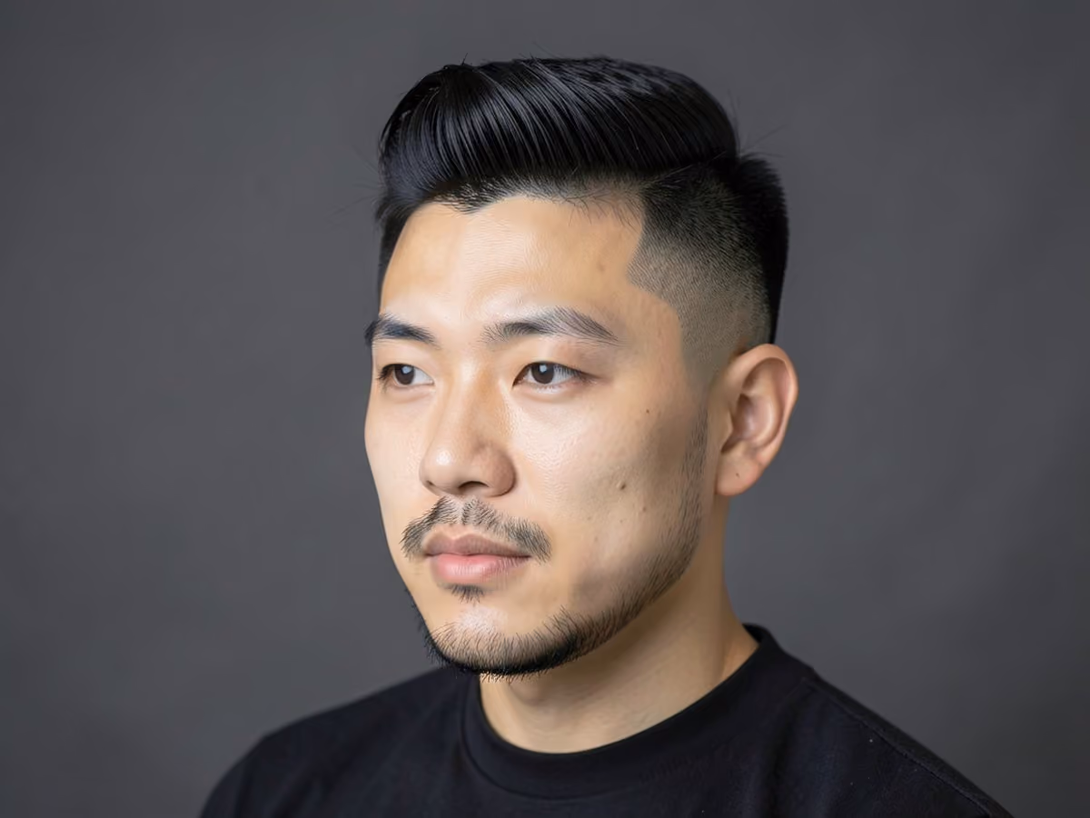 Man with a blowout taper quiff