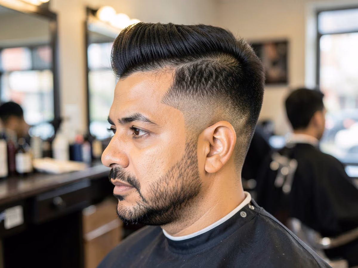 Man with a brooklyn blowout haircut