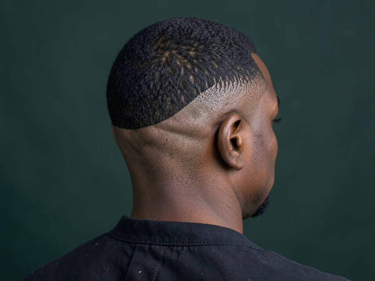 Man with a boosie burst fade