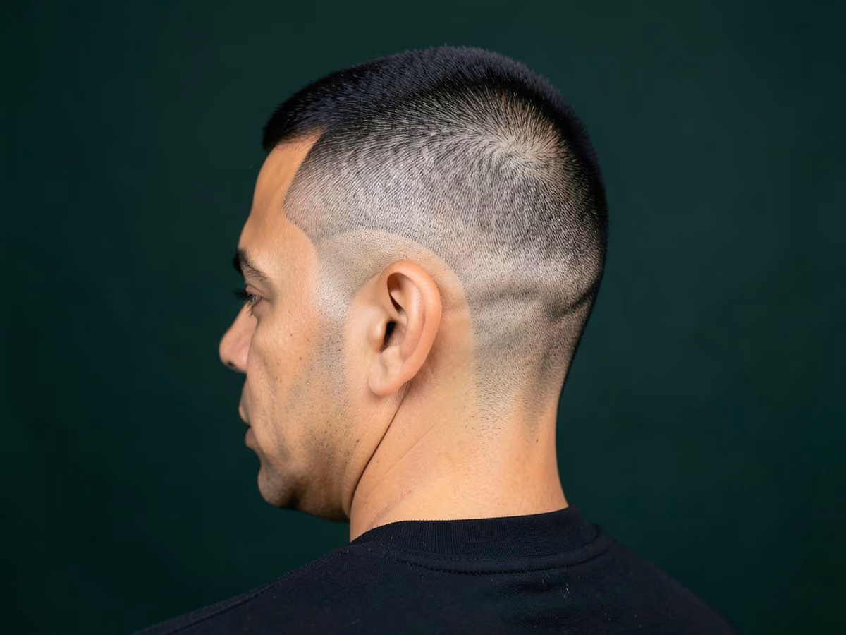 Man with a boosie drop fade