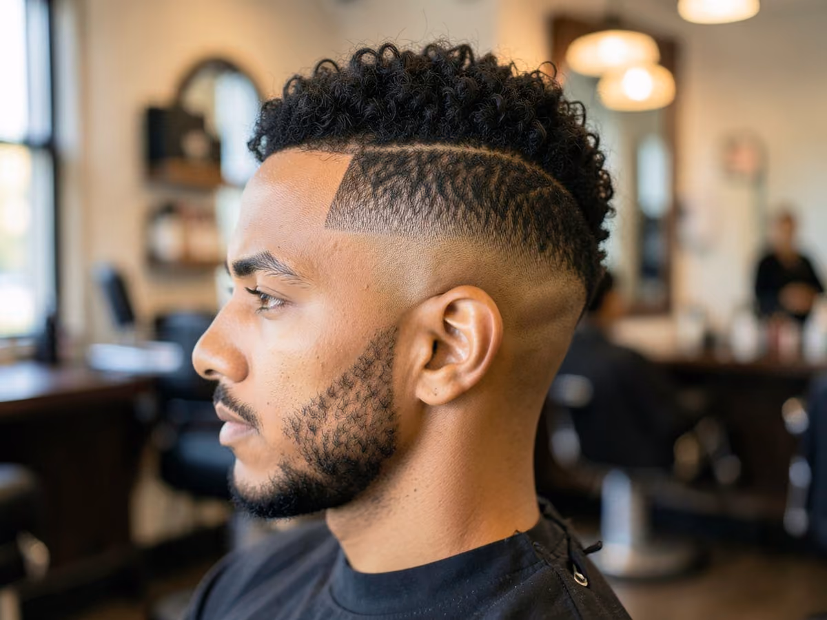 Man with a boosie fade frohawk