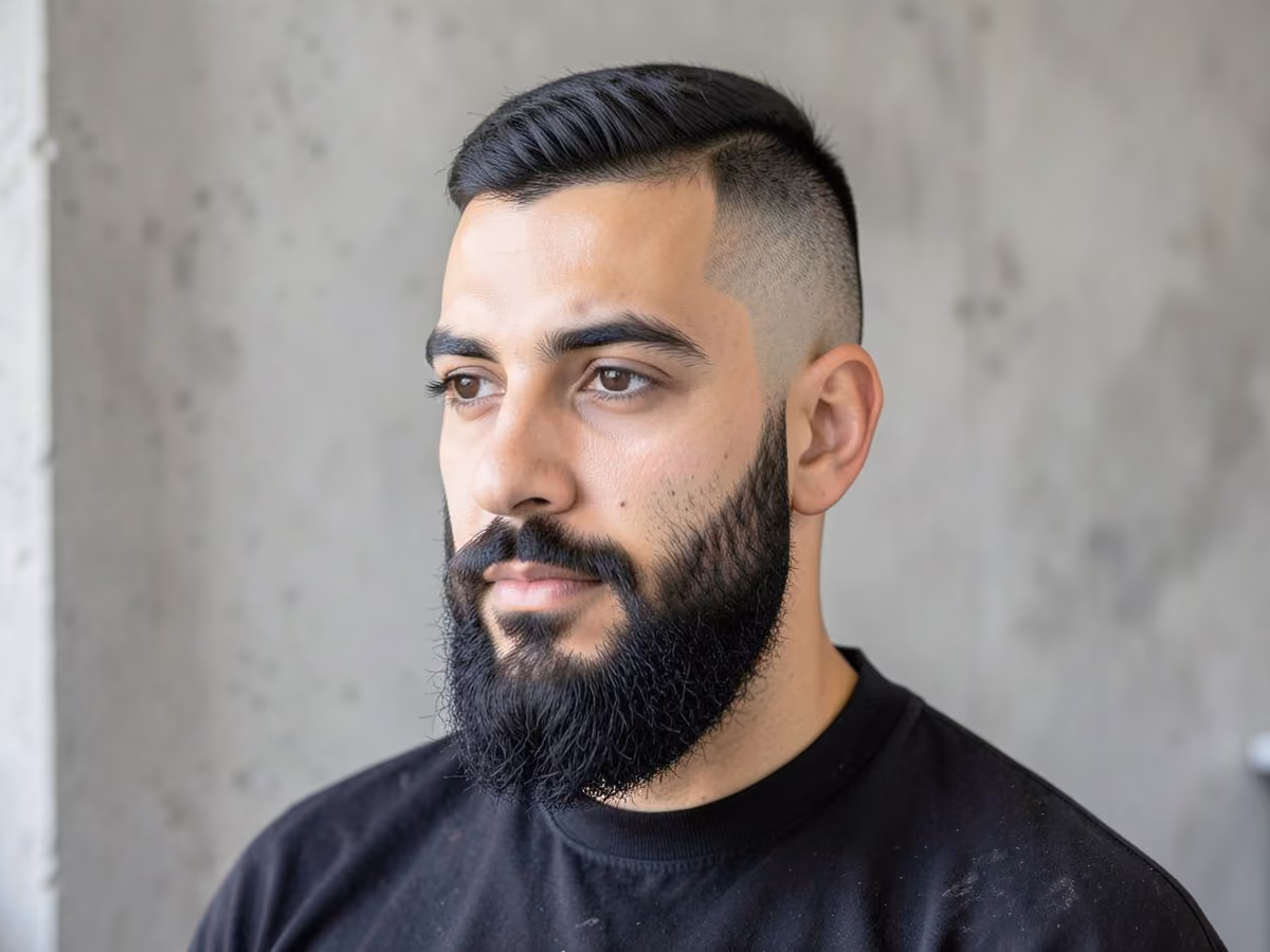 Man with a boosie fade with beard