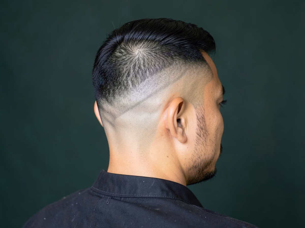 Man with a boosie fade with design