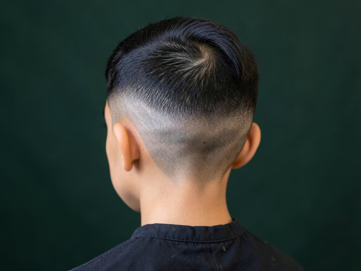 Boy with a boys drop fade