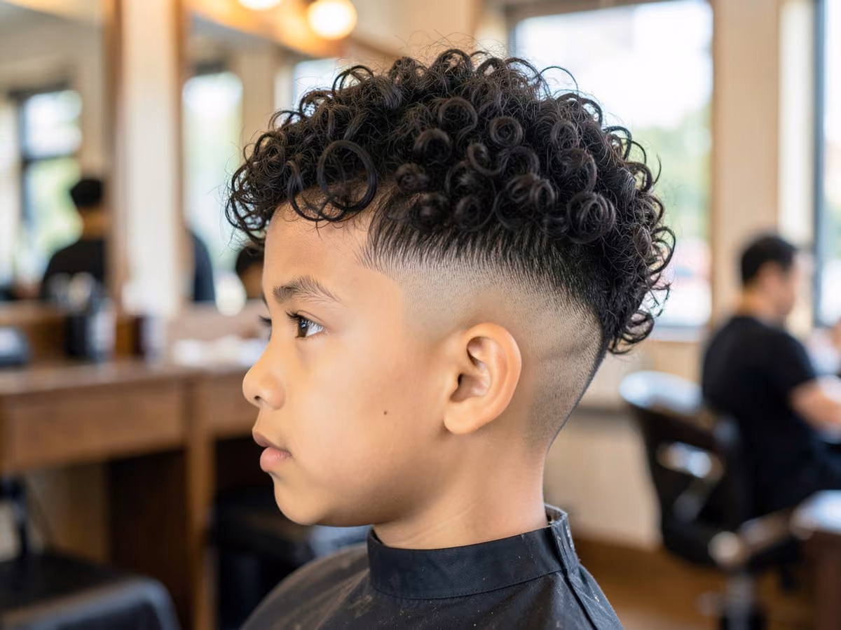 Boy with a boys fade broccoli top