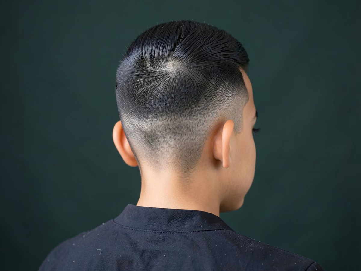 Boy with a boys fade mohawk