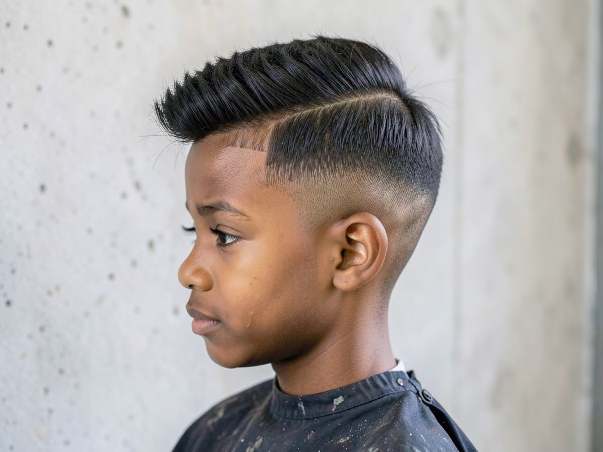 Boy with a boys fade quiff