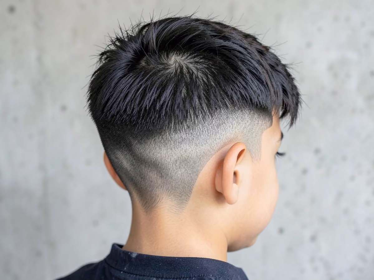 Boy with a boys fade with textured crop