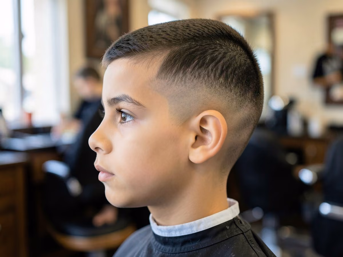 Boy with a boys high fade