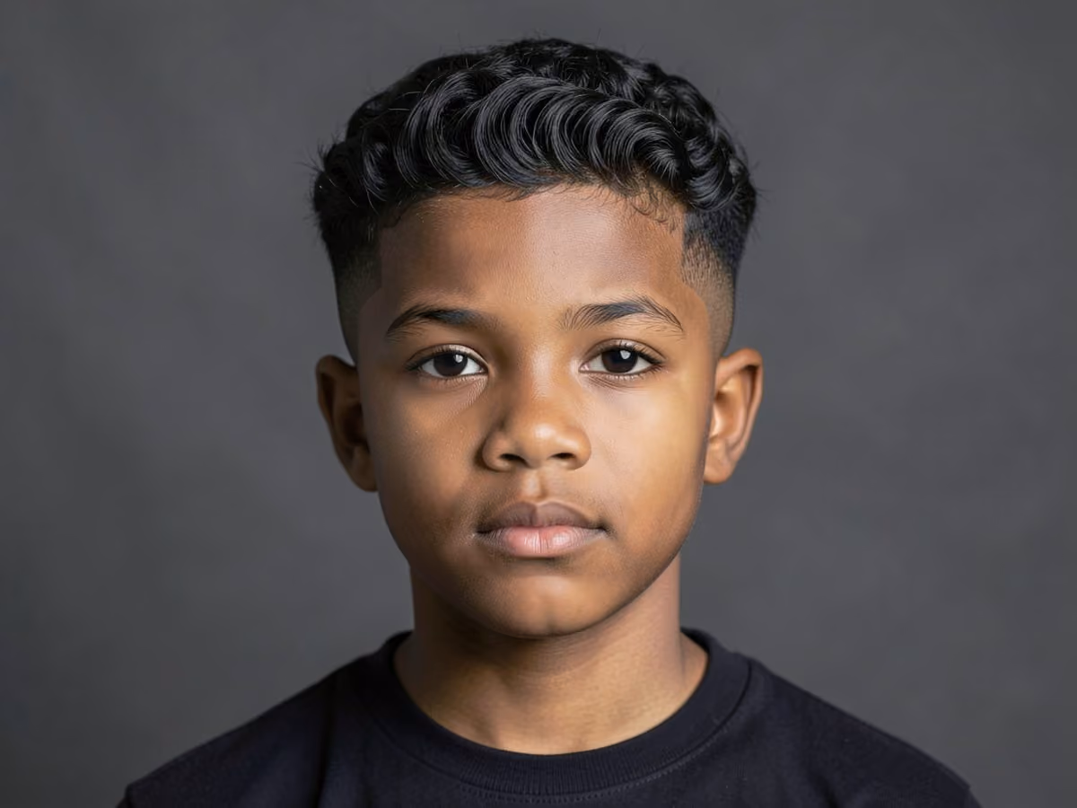 Boy with a boys low fade waves