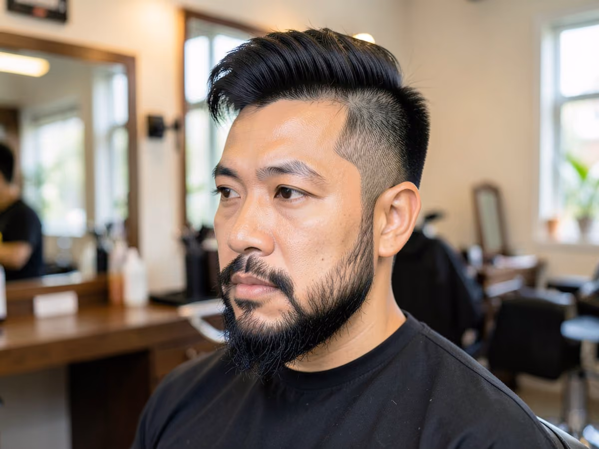 Man with a brad pitt burn after reading hair
