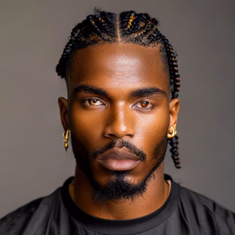 Braids with Low Fade hairstyle for men 2026 — Braids for Men variation, best for A clean, professional braided look, modern barbering by Master Stylist Jessica Hamilton